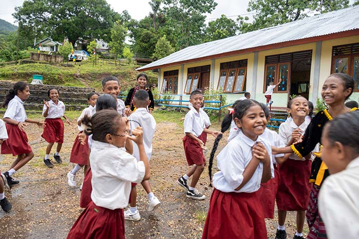 Kids playing in playground