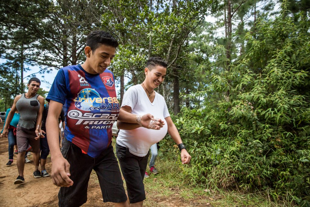 boy and girl hiking in El Salvador