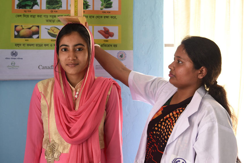 Women getting measured