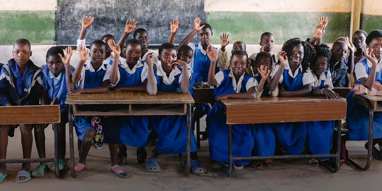 A classroom of students in Malawi