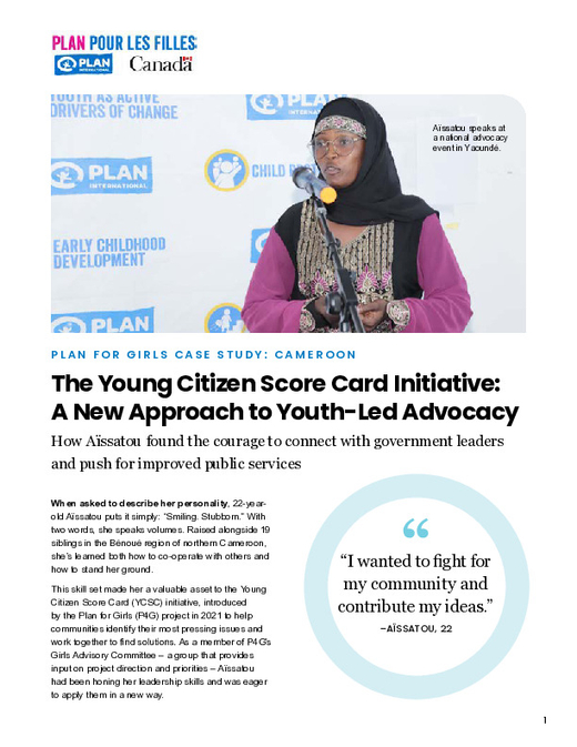 The Young Citizen Score Card Initiative: A New Approach to Youth-Led Advocacy, P4G Case Study cover