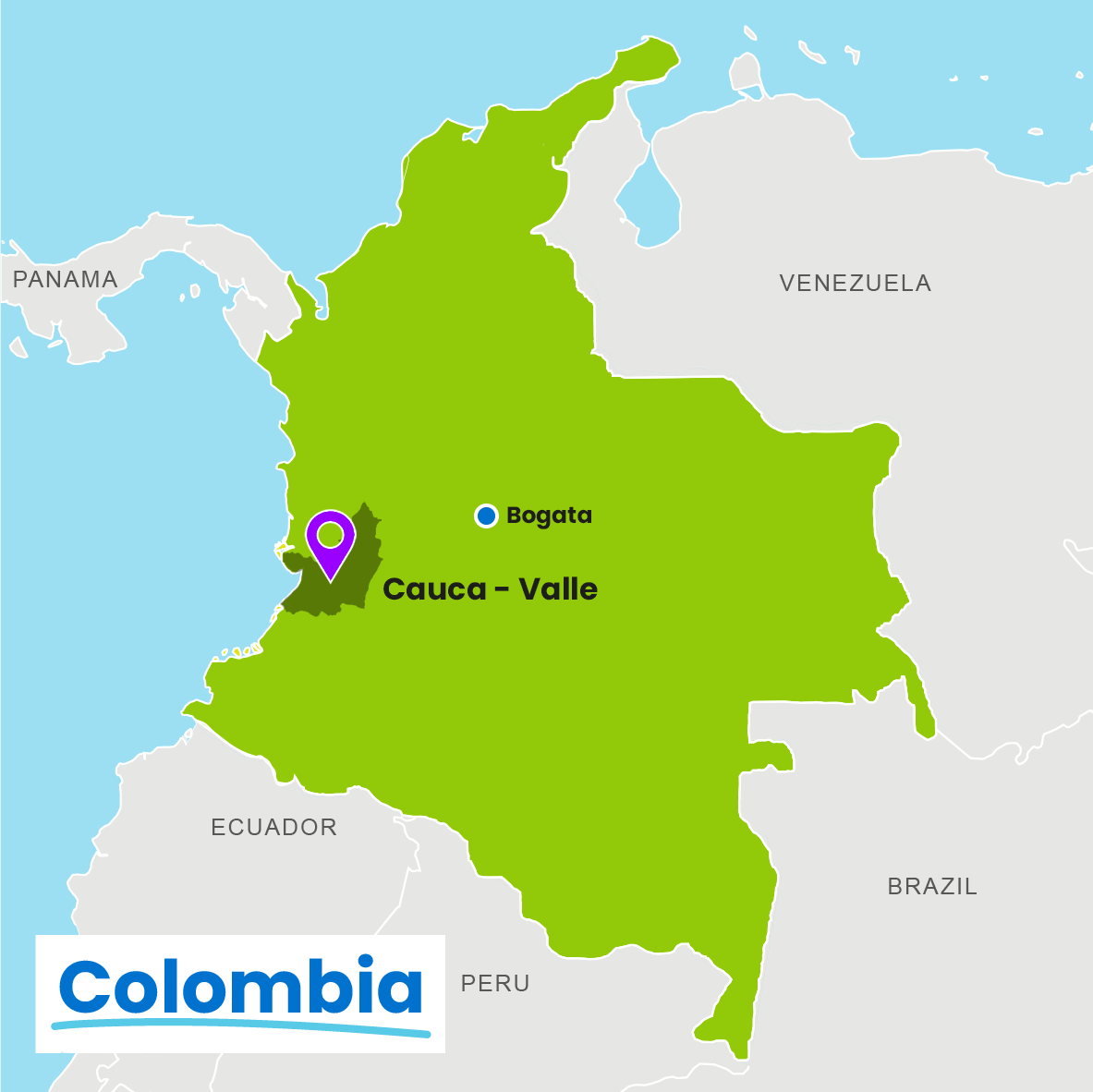 Cauca-valle map