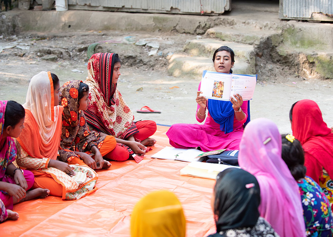 Bithi leads a Plan International adolescent girls education group.