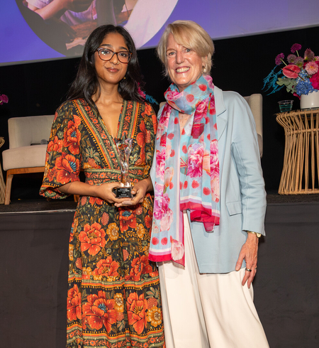 Plan Canada CEO presents Maitreyi Ramakrishnan with inaugural Global Girls Rights Champion award