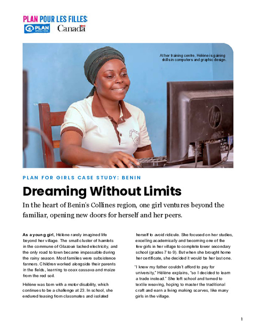Dreaming Without Limits, P4G Case Study: Benin cover