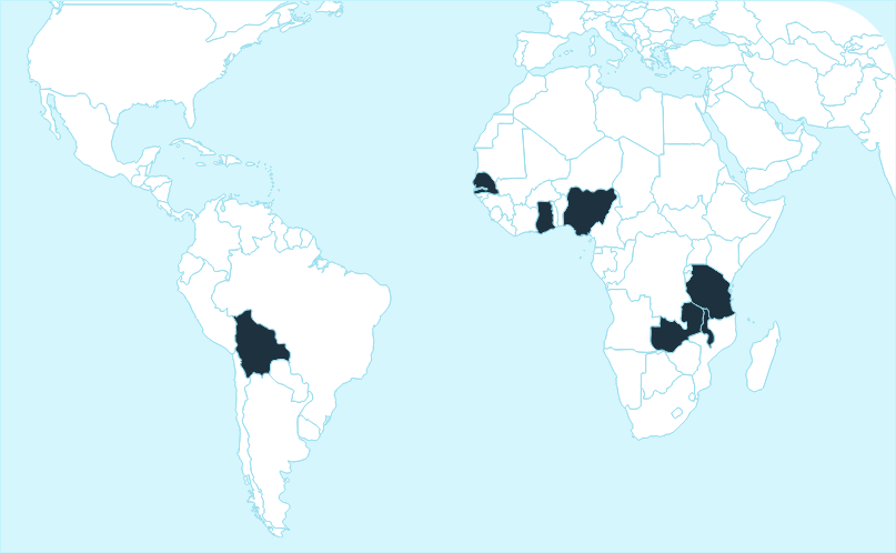 Map of countries for YAC programming