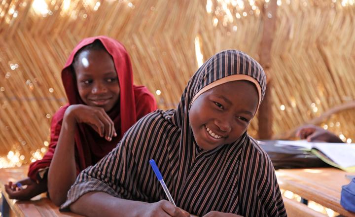 Girls learning in speed school in Tillaberi region