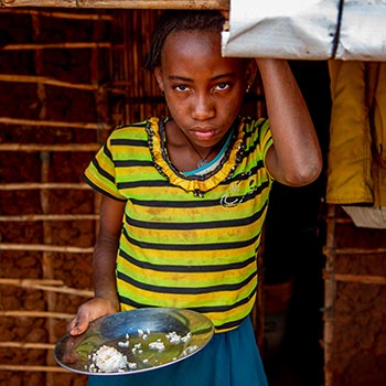 boy with empty bowl