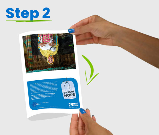 gift card folding guide step 2