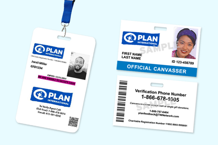 Plan Canada door to door lanyards