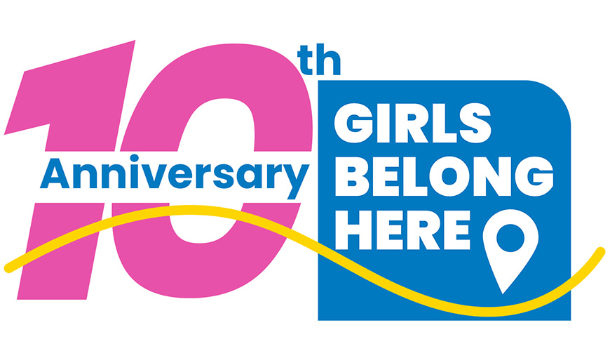 Girls Belong Here Anniversary logo