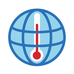 An icon of the global temperature representing climate change.