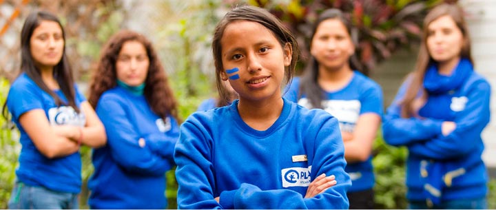 Girls with equal signs painted on their faces