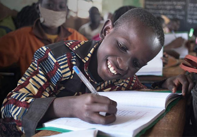 Boy reading book