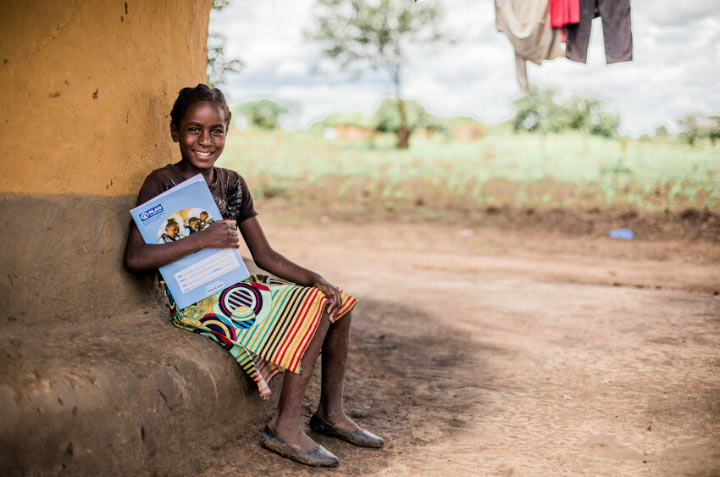 Child with books