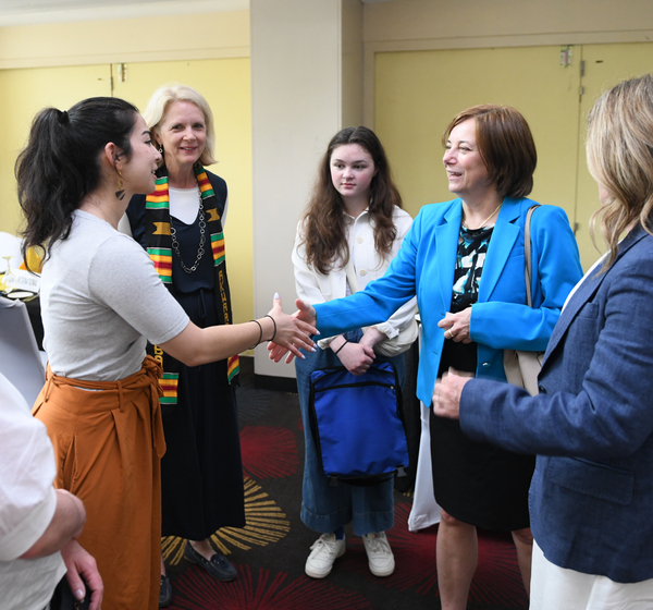 Paula meets Martine Moreau, High Commissioner of Canada in Ghana (second from right), during a trip last year to Ghana. </figcaption>
</figure>
