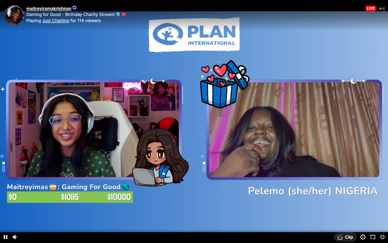 Screenshot image of two girls in livestream conversation on the platform Twitch.
