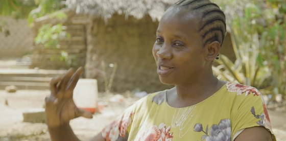 girl gesturing into the camera