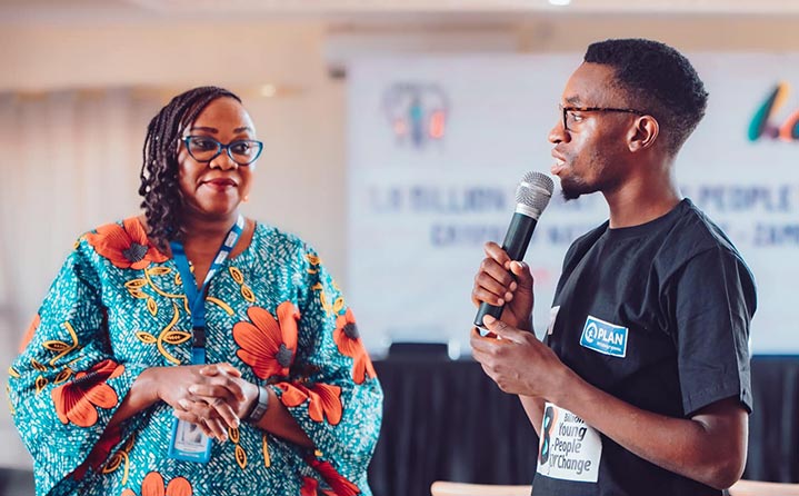 Annely Chibwe with youth advocate