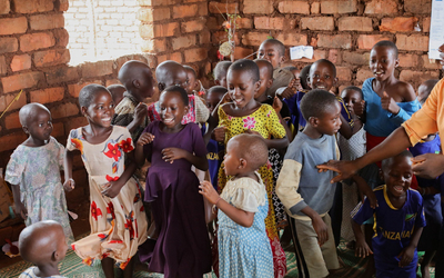 baby boy inside a misquito net